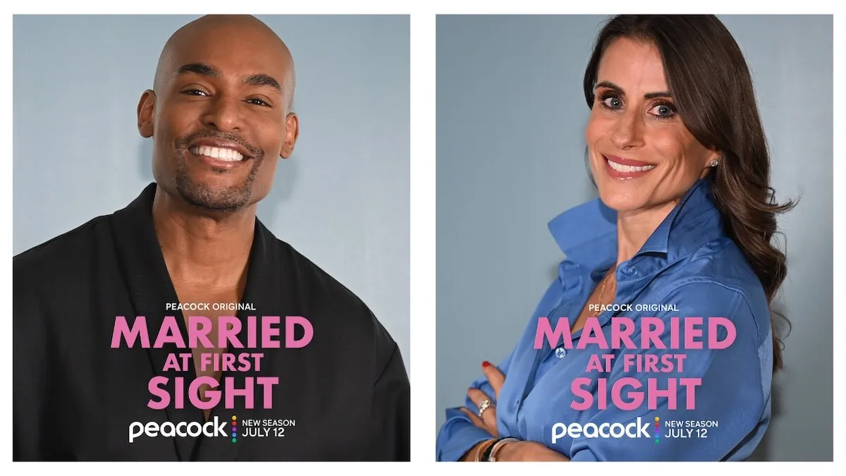 side-by-side portraits of Paul Brunson and Lisa Paz from 'Married at First Sight' Season 20