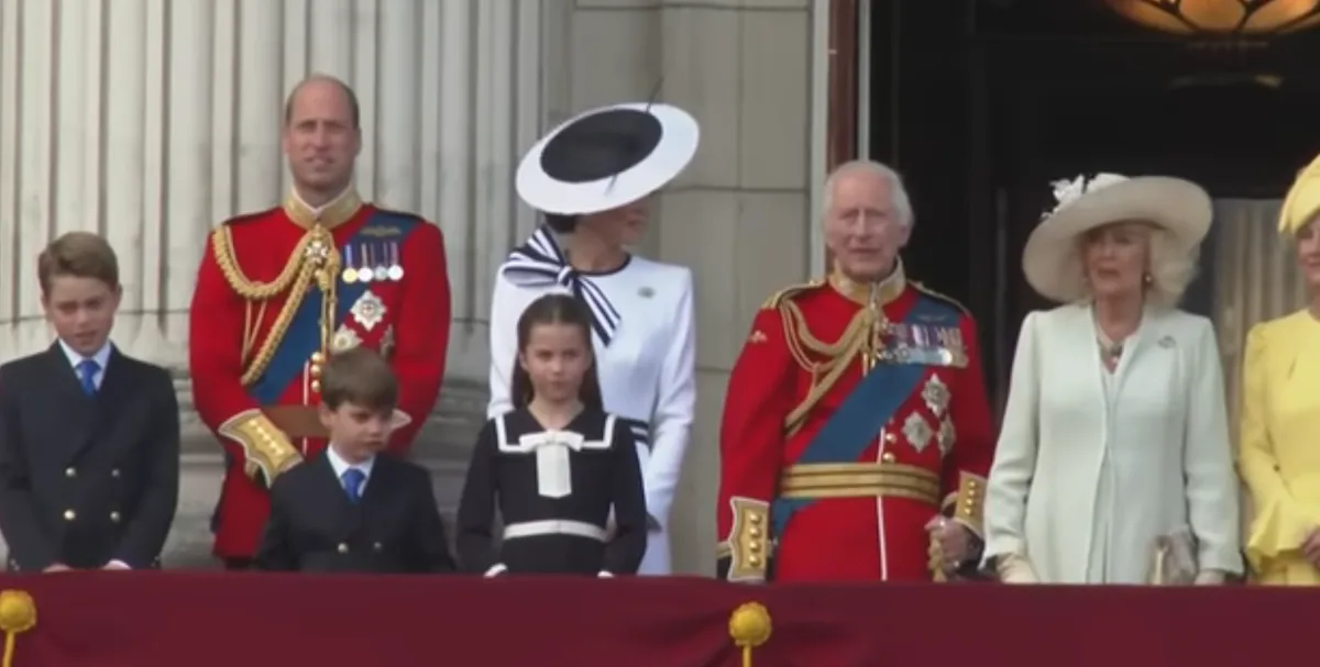The Royal family, including Princess Charlotte, on a balcony at Trooping the Color