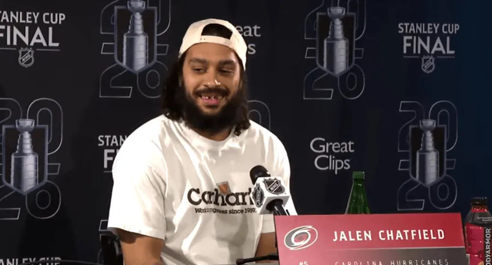 Screenshot from Jalen Chatfield's press conference