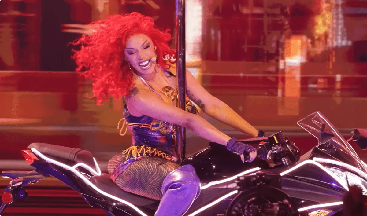 Screenshot of Cardi B performing at the 2026 BET Awards