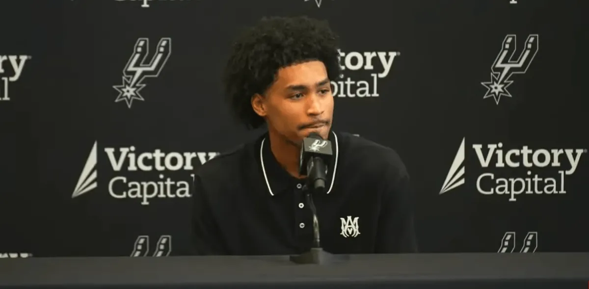 Screenshot of Dylan Harper's Spurs Introductory press conference