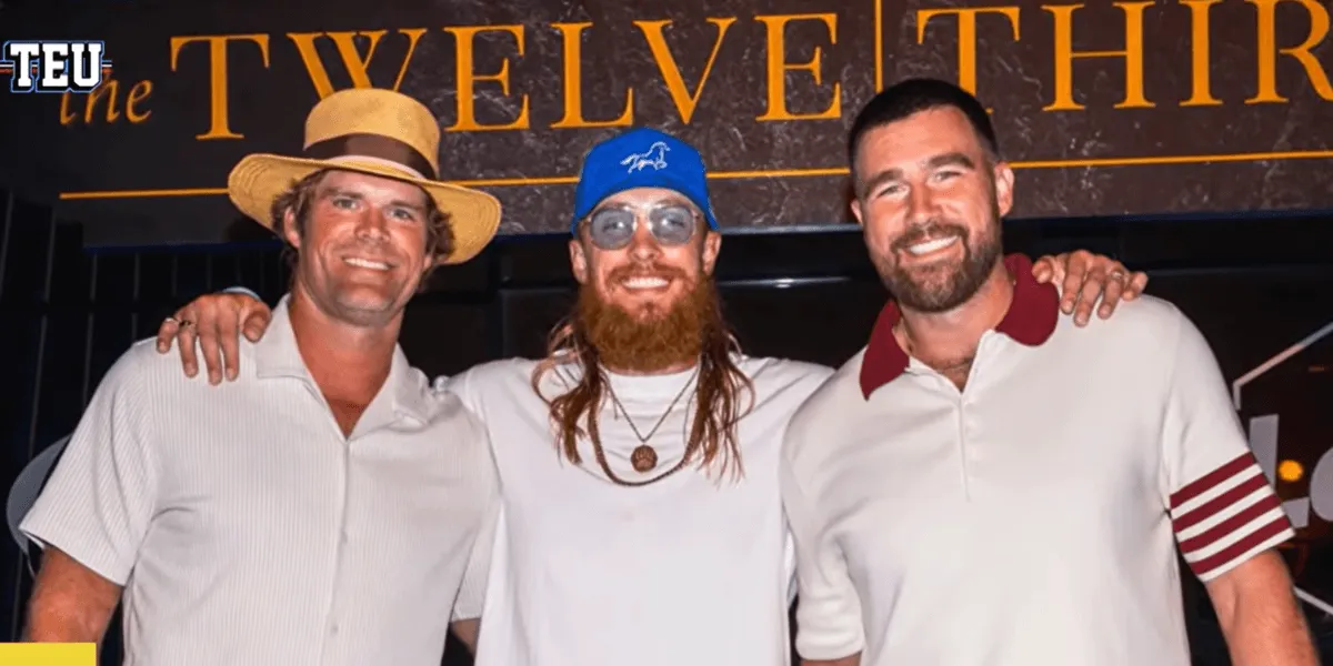 Screenshot of Greg Olsen, George Kittle, and Travis Kelce at Tight End University
