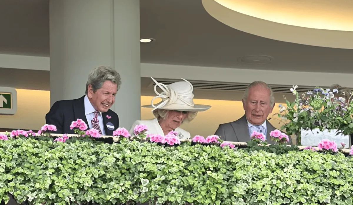 Screenshot of King Charles and Queen Camilla at Royal Ascot 2026