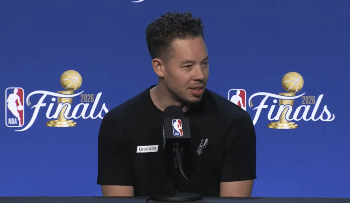 Screenshot of San Antonio Spurs coach Mitch Johnson