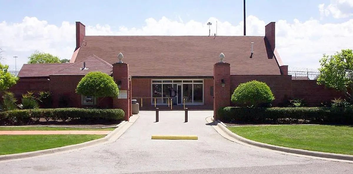 a photo of FCI Seagoville, the federal prison where Josh Duggar began his sentence; he was moved suddenly to a medical facility.