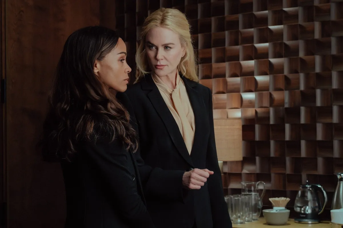 Zoe Saldana speaking to Nicole Kidman in 'Lioness' Season 3
