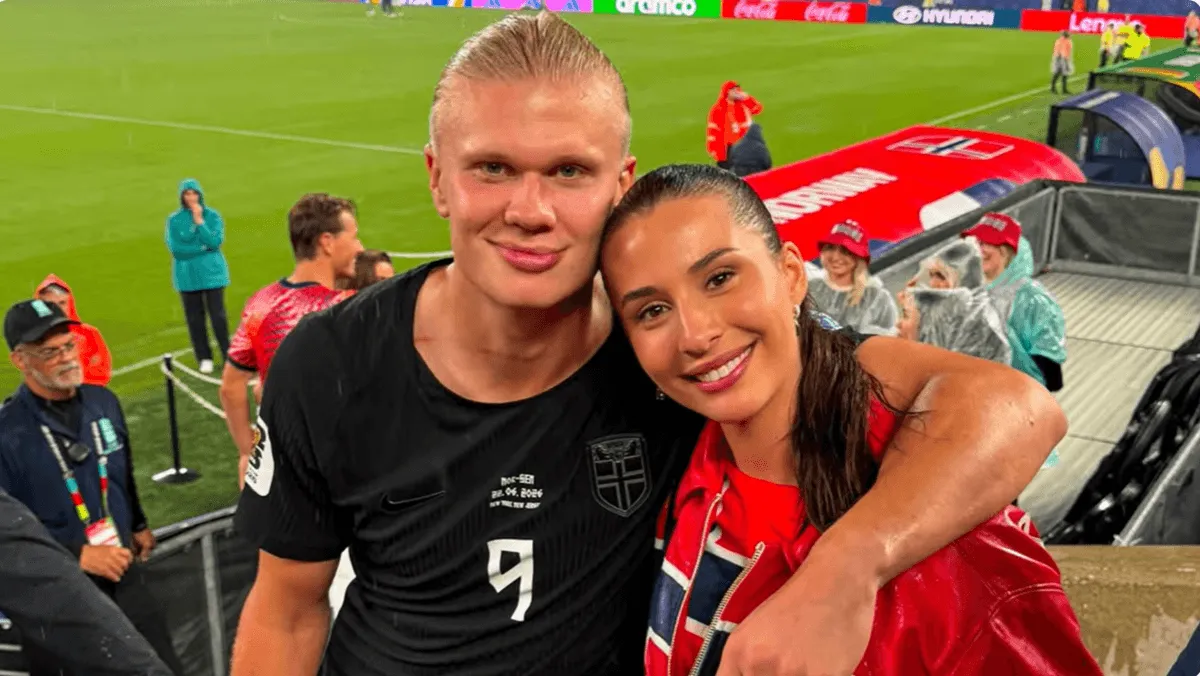 Screenshot of Erling Haaland and his partner, Isabel Haugseng Johansen