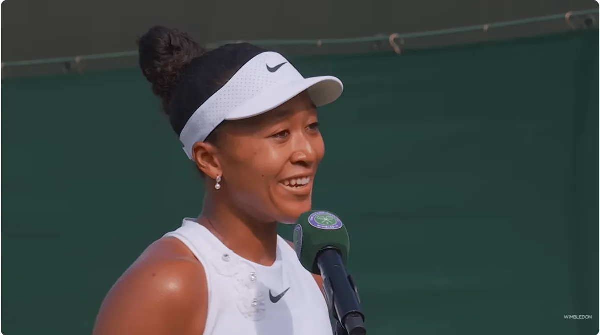 Screenshot of Naomi Osaka at Wimbledon