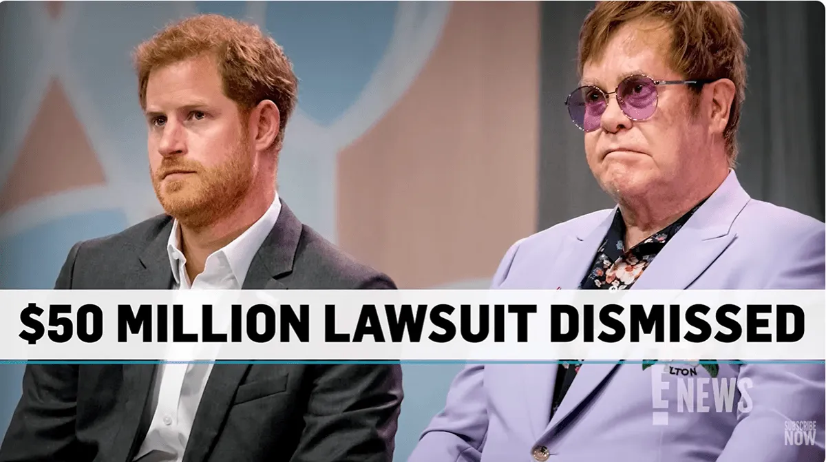 Screenshot of Prince Harry and Elton John at the same event