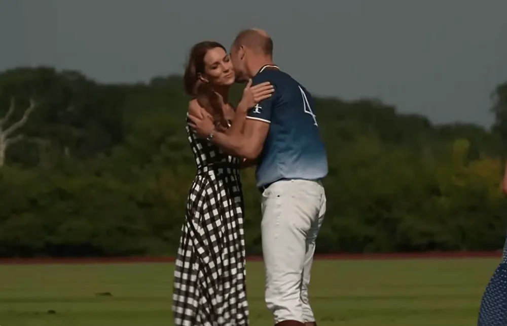 Screenshot of Prince William and Kate at charity polo match