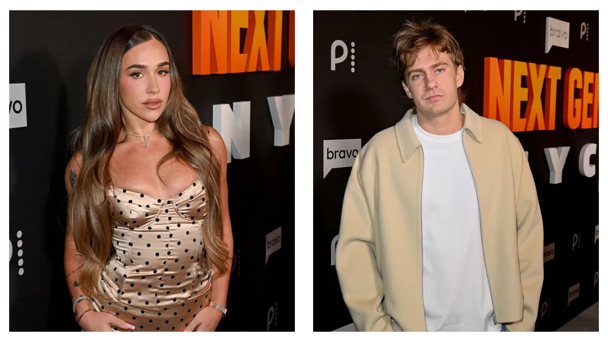 Side by side photos of Ariana Biermann and Charlie Zakkour at the Next Gen NYC premiere