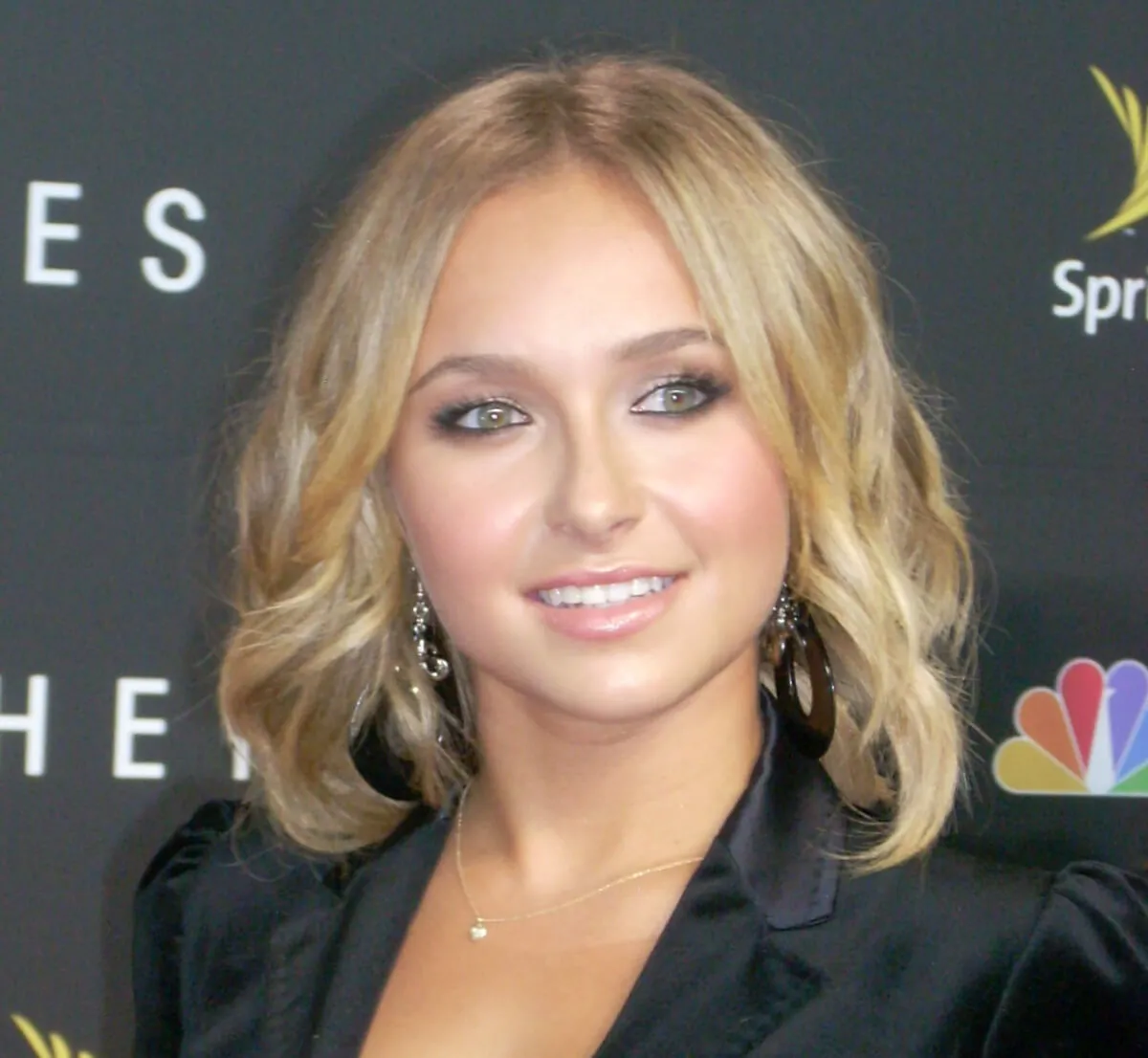 Hayden Panettiere wears black.
