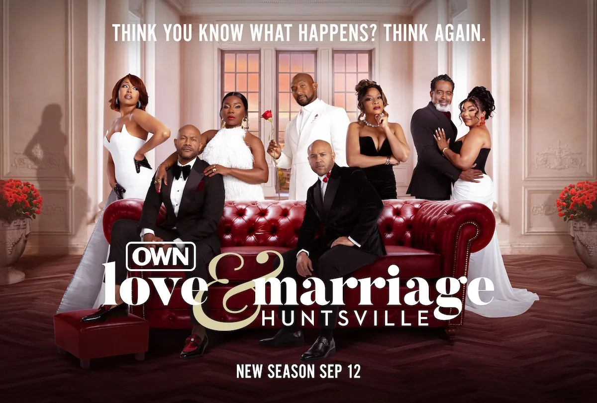 Key art featuring the full cast of 'Love & Marriage: Huntsville'