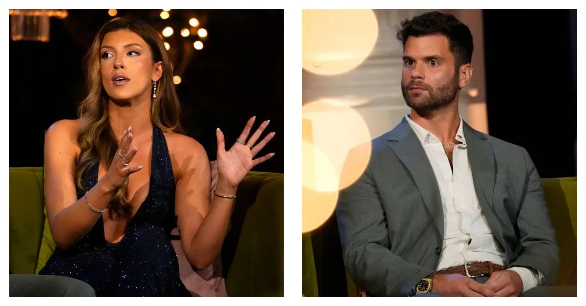 Side by side photos of Marissa and Nick at the 'MAFS' Season 20 reunion