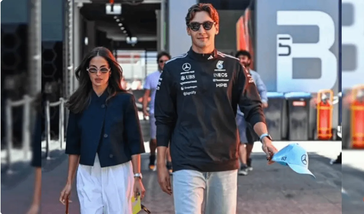 Screenshot of George Russell and Carmen Montero Mundt