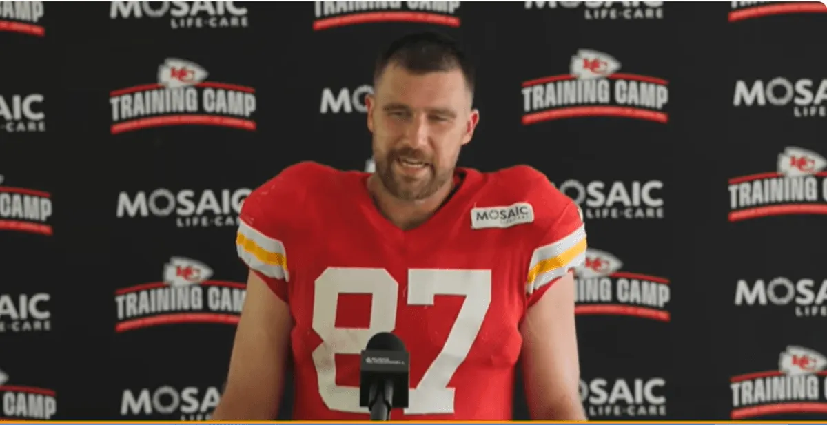 Screenshot of Kansas City Chiefs star Travis Kelce