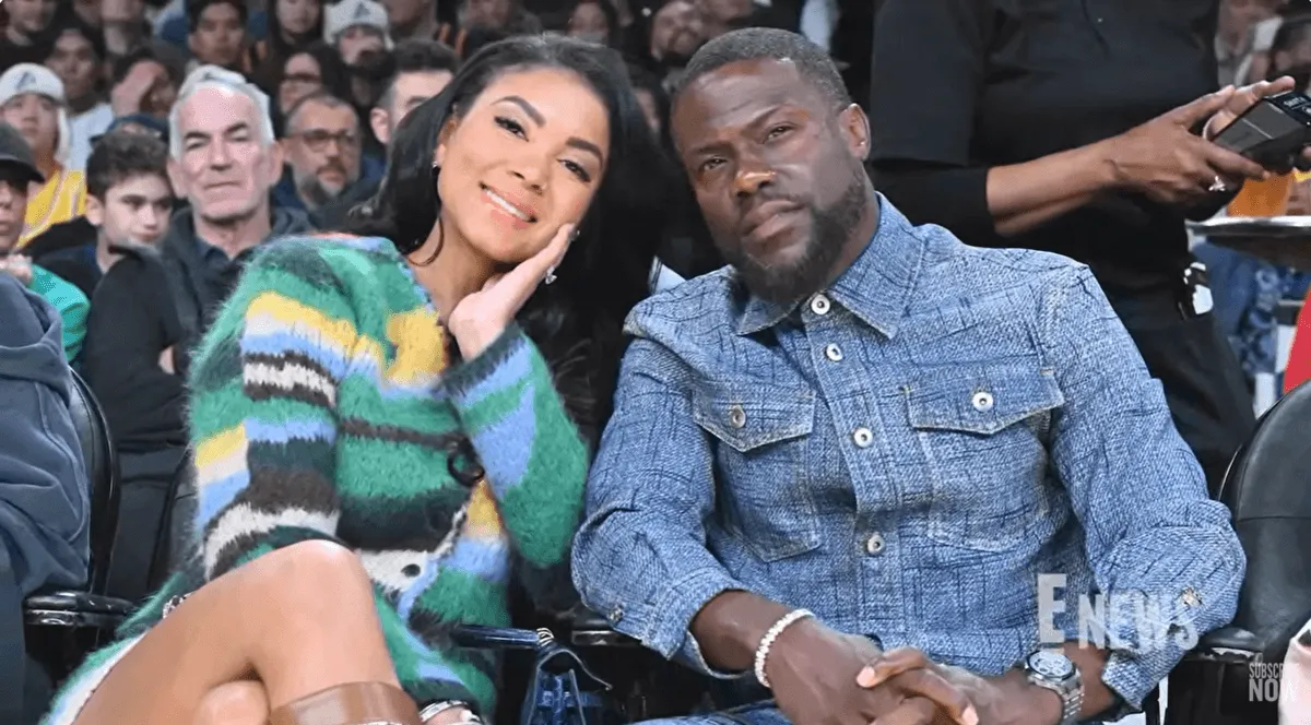 Screenshot of Kevin Hart and his wife, Eniko
