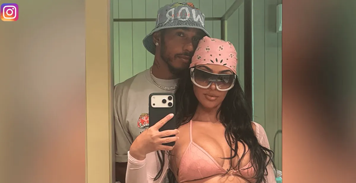 Screenshot of Kim Kardashian and Lewis Hamilton
