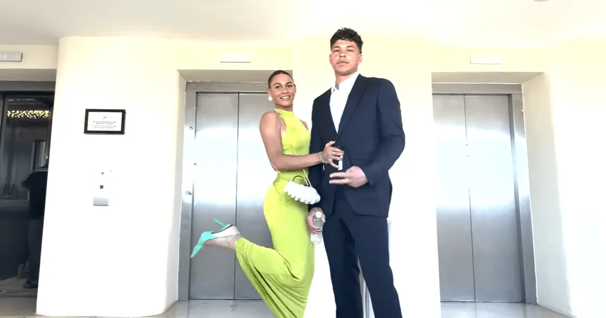 Screenshot of Trinity Rodman and Ben Shelton