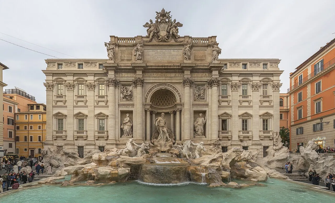 View of the Trevi Fountain in Rome