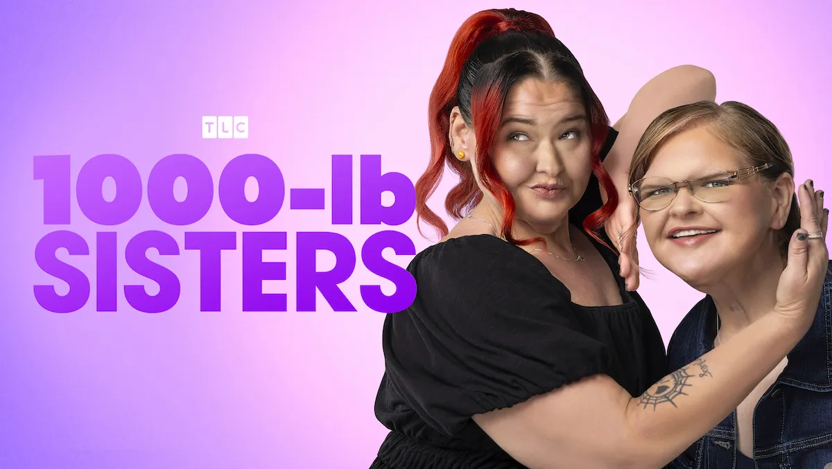 Amy and Tammy Slaton with their arms around each other in key art for '1000-lb Sisters'
