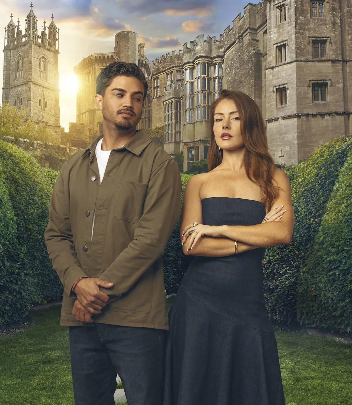 Guillermo and Kara standing next to each other in front of a castle in '90 Day: The Last Resort'