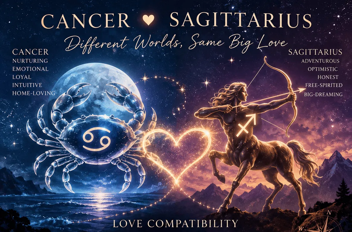 Cancer and Sagitarius love chart suggests a solid match with one big problem