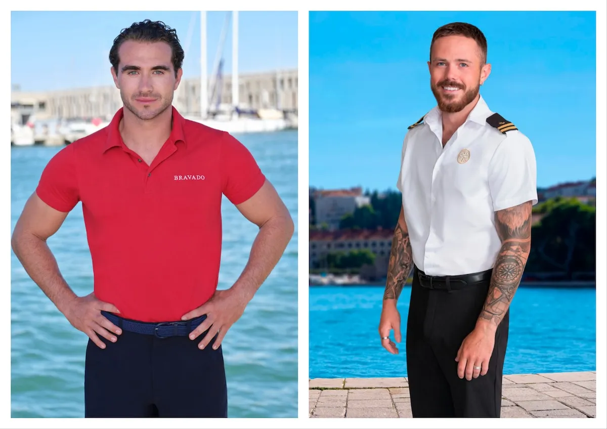 side by side portraits of Joe Bradley and Nathan Gallagher from Below Deck Med