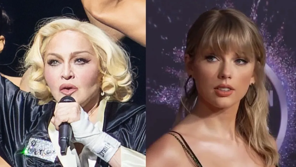 Madonna and Taylor Swift's VMAs conversation decoded. (Image Credit: (L) Raph_PH, CC BY 2.0, via Wikimedia Commons; (R) Cosmopolitan UK, CC BY 3.0, via Wikimedia Commons)