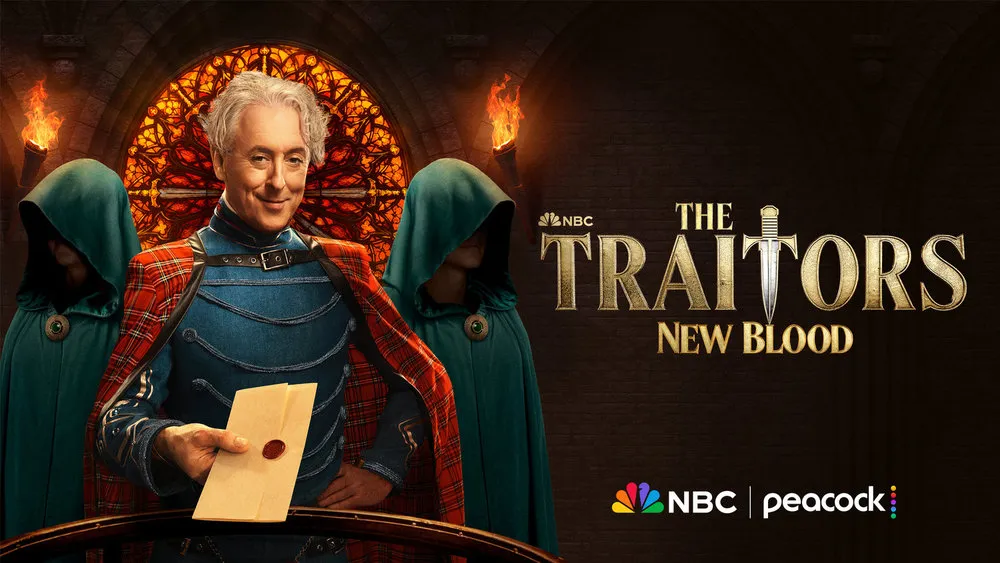 Alan Cumming stands on the poster of 'The Traitors: New Blood.'