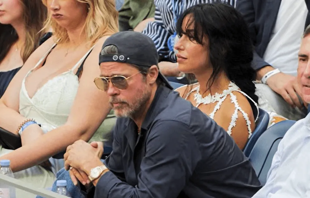 Screenshot of Brad Pitt and Ines de Ramon at the US Open