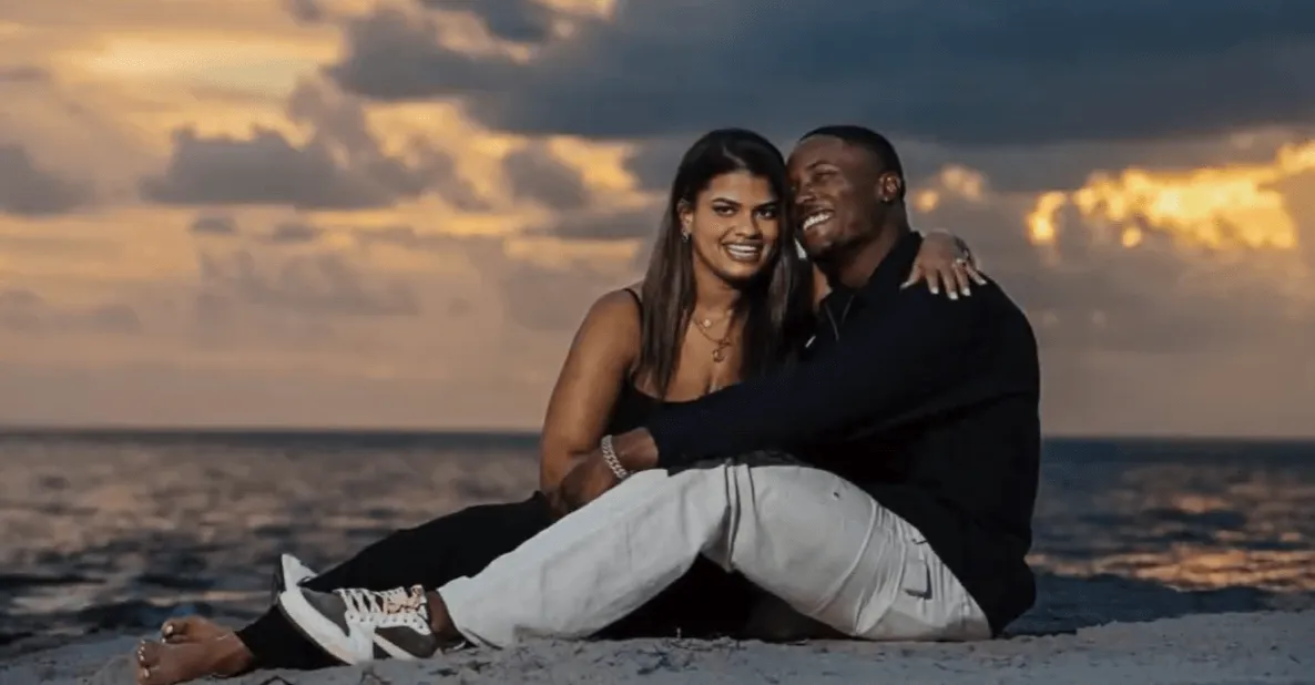 Screenshot of Terry McLaurin and wife, Caitlyn Winfrey