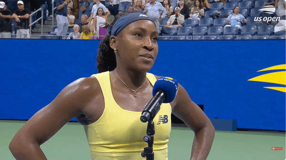 Screenshot of tennis player Coco Gauff