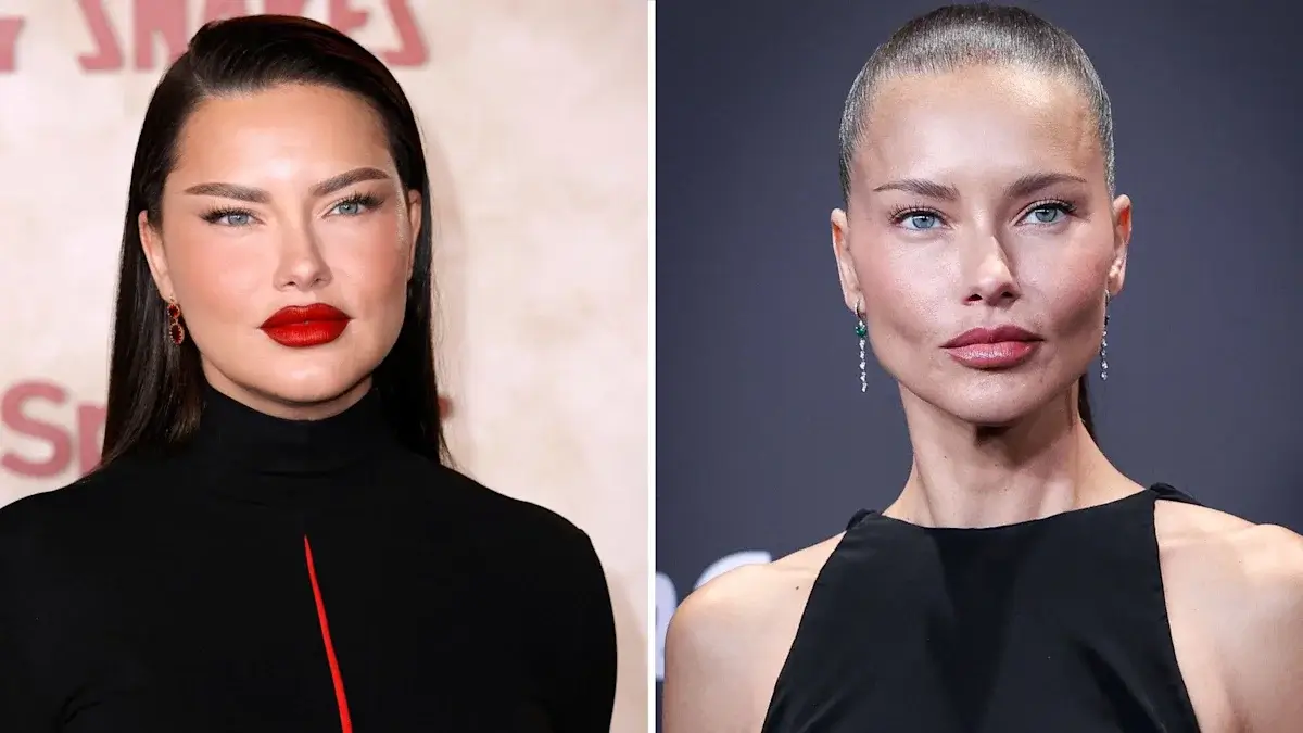 Side-by-side photos of Adriana Lima