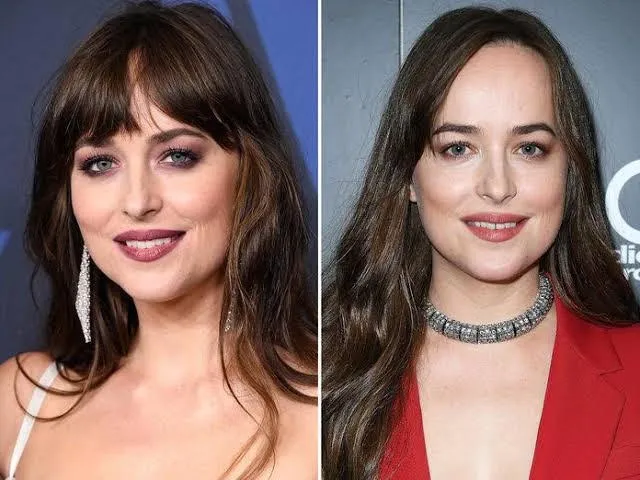 Side-by-side photos of Dakota Johnson