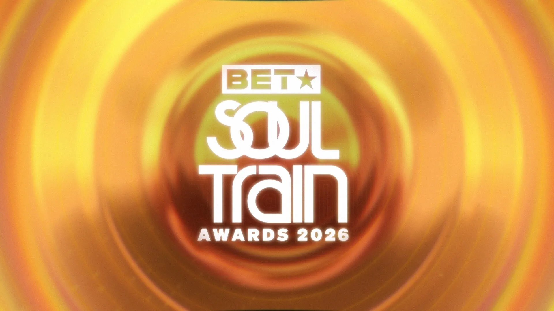 Logo for Soul Train Awards against the background of a gold record