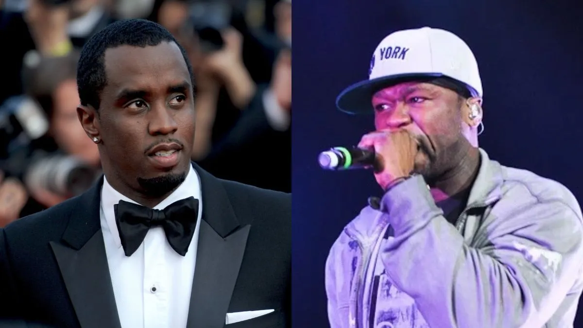 50 Cent slams Diddy's lavish prison life. (Image Credit: (L) Nicolas Richoffer, CC BY-SA 4.0, via Wikimedia Commons; (R) Gwendolyn Lee from Sydney, Australia, CC BY-SA 2.0, via Wikimedia Commons)