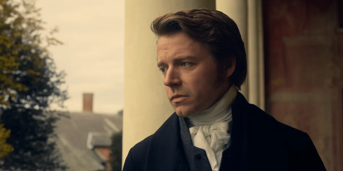 Close up of Jack Lowden as Mr Darcy in Netflix's Pride and Prejudice