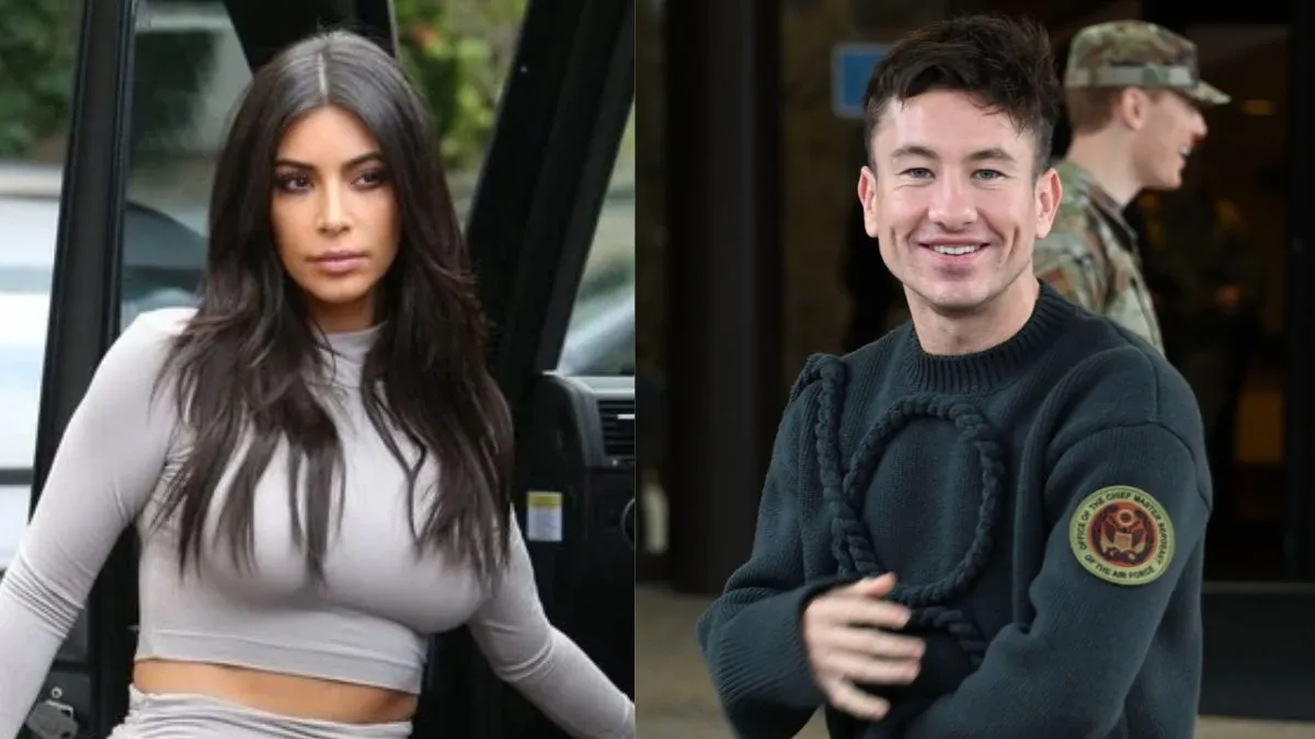 Kim Kardashian and Barry Keoghan get the same skin treatment. (Image Credit: Love Lira Fashion, Public domain, via Wikimedia Commons, Senior Airman Austin Pate, Public domain, via Wikimedia Commons)