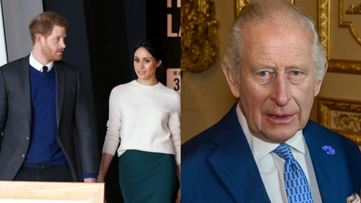 Prince Harry and Meghan Markle’s return brings a royal overlap with King Charles. (Image Credit: (L) Northern Ireland Office, CC BY 2.0, via Wikimedia Commons, (R) The Trump White House, Public domain, via Wikimedia Commons)