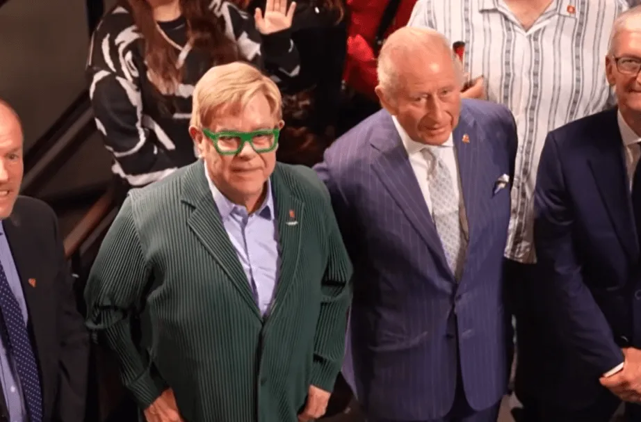Screenshot of Elton John and King Charles