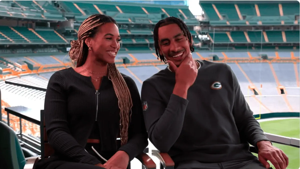 Screenshot of Jordan Love and Ronika Stone Love