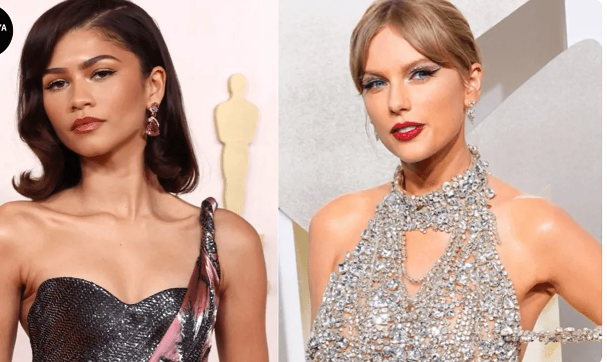 Screenshot of side-by-side images of Taylor Swift and Zendaya