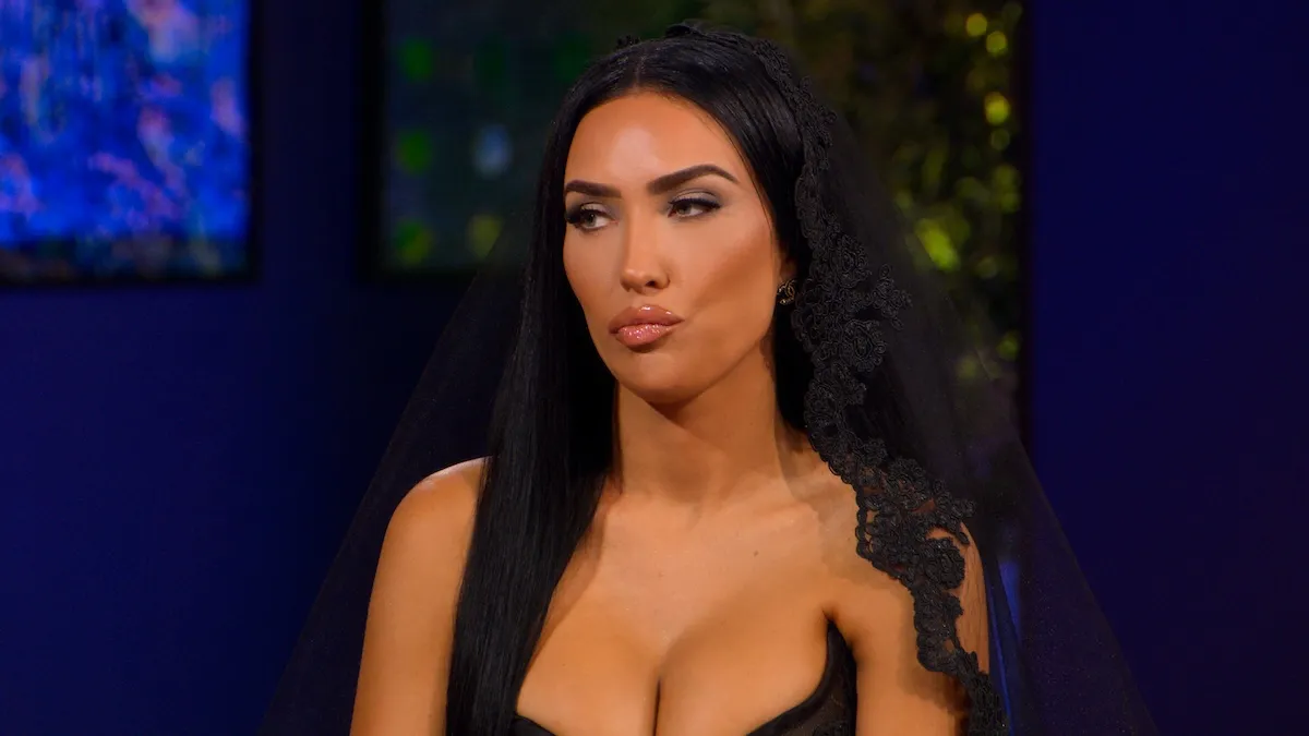Bre Tiesi pursing her lips during 'Selling Sunset' reunion