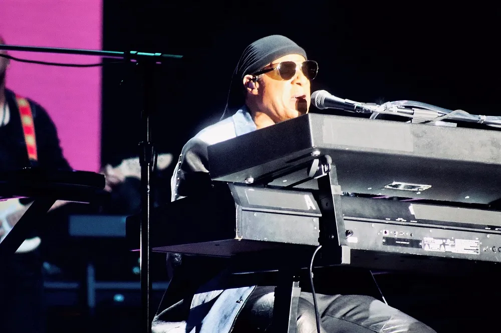 Stevie Wonder performing in Denver in 2018